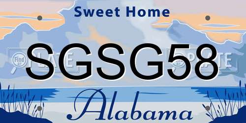 SGSG58 Alabama License Plate