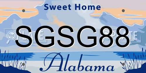 SGSG88 Alabama License Plate