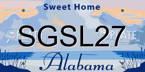 SGSL27 Alabama License Plate