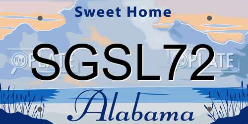 SGSL72 Alabama License Plate