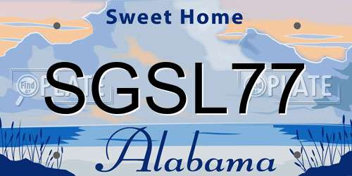 SGSL77 Alabama License Plate