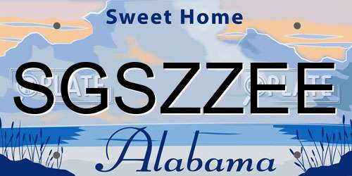 SGSZZEE Alabama License Plate