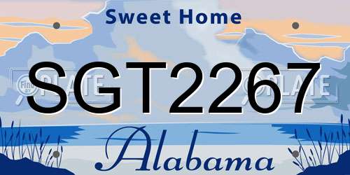 SGT2267 Alabama License Plate