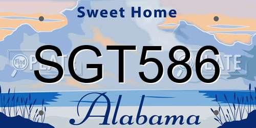 SGT586 Alabama License Plate