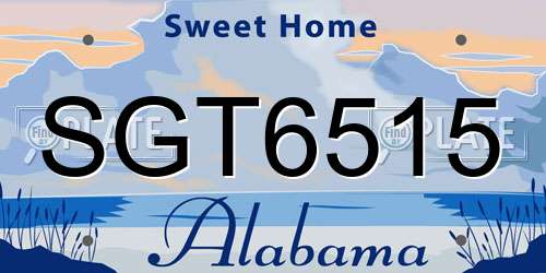 SGT6515 Alabama License Plate