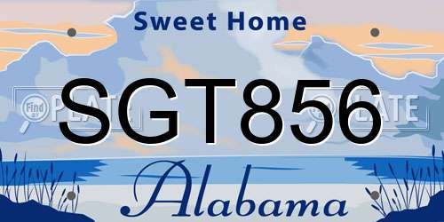 SGT856 Alabama License Plate