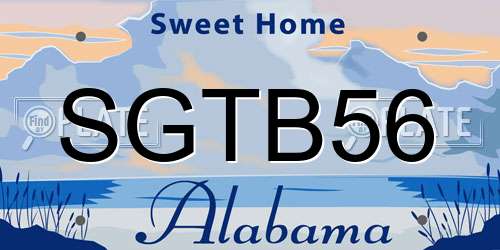 SGTB56 Alabama License Plate