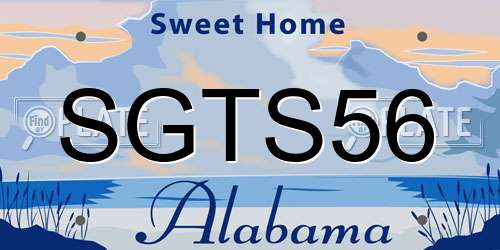 SGTS56 Alabama License Plate