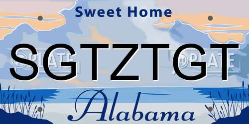 SGTZTGT Alabama License Plate