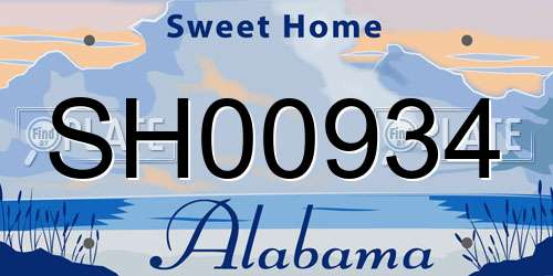 SH00934 Alabama License Plate