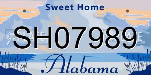 SH07989 Alabama License Plate
