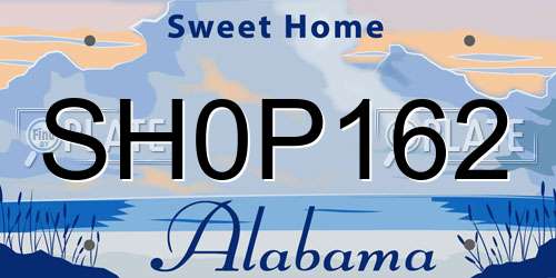 SH0P162 Alabama License Plate
