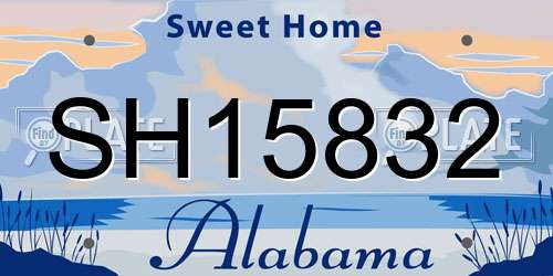 SH15832 Alabama License Plate