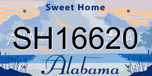 SH16620 Alabama License Plate