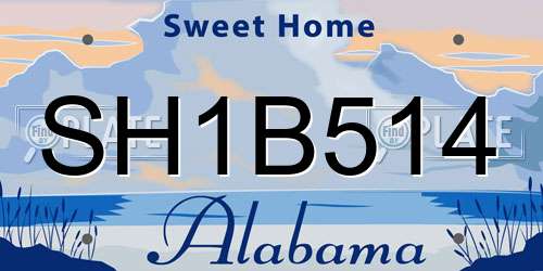 SH1B514 Alabama License Plate