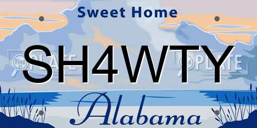 SH4WTY Alabama License Plate