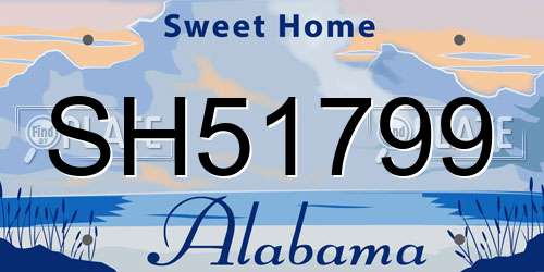 SH51799 Alabama License Plate