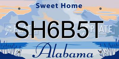 SH6B5T Alabama License Plate