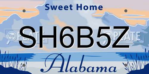 SH6B5Z Alabama License Plate