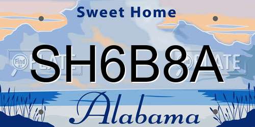 SH6B8A Alabama License Plate