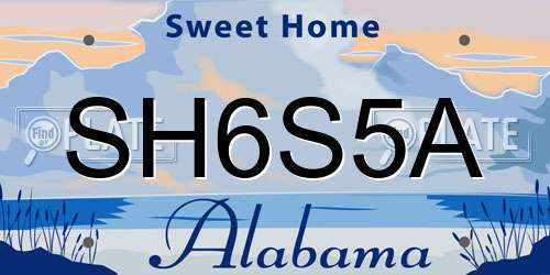 SH6S5A Alabama License Plate