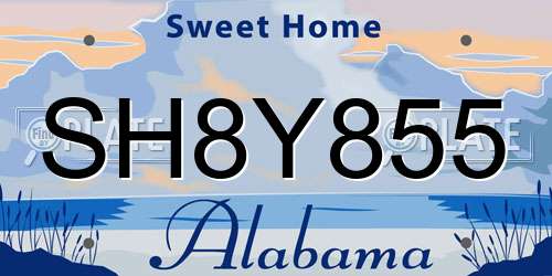 SH8Y855 Alabama License Plate