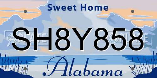 SH8Y858 Alabama License Plate