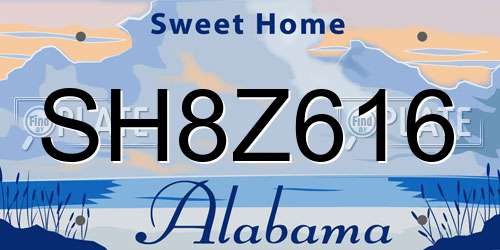 SH8Z616 Alabama License Plate