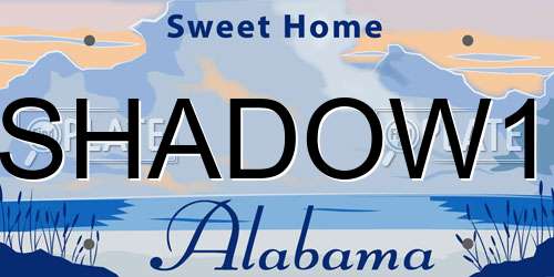 SHADOW1 Alabama License Plate