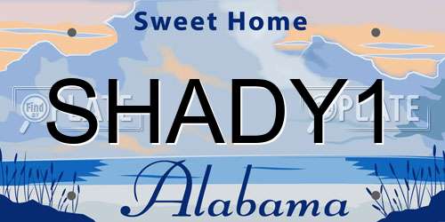 SHADY1 Alabama License Plate