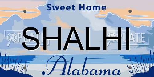 SHALHI Alabama License Plate