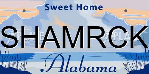 SHAMRCK Alabama License Plate