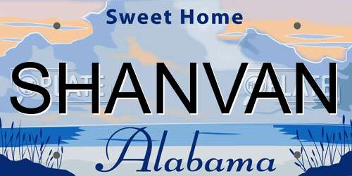 SHANVAN Alabama License Plate