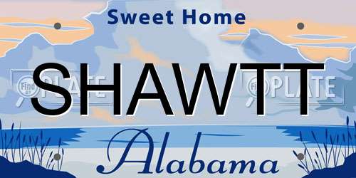 SHAWTT Alabama License Plate