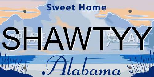 SHAWTYY Alabama License Plate
