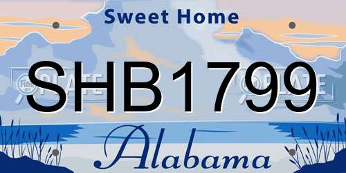 SHB1799 Alabama License Plate
