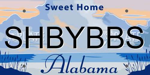 SHBYBBS Alabama License Plate