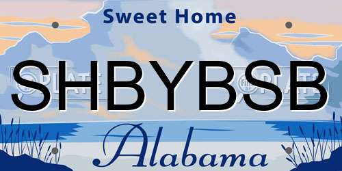 SHBYBSB Alabama License Plate