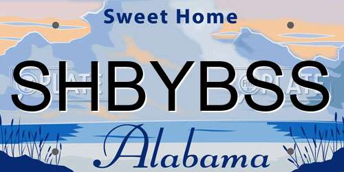 SHBYBSS Alabama License Plate