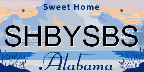 SHBYSBS Alabama License Plate