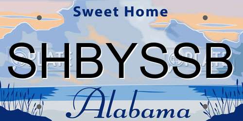 SHBYSSB Alabama License Plate