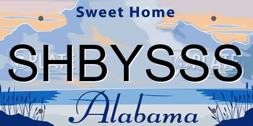 SHBYSSS Alabama License Plate
