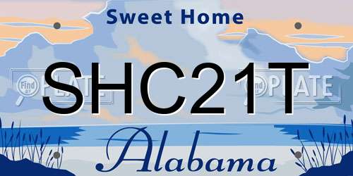 SHC21T Alabama License Plate