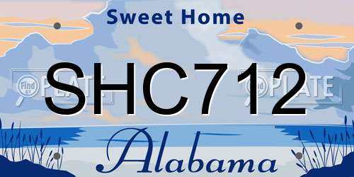SHC712 Alabama License Plate