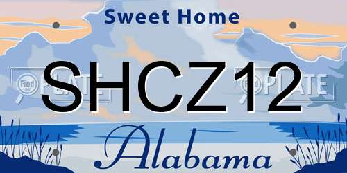 SHCZ12 Alabama License Plate
