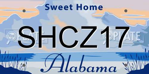 SHCZ17 Alabama License Plate