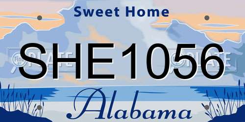 SHE1056 Alabama License Plate