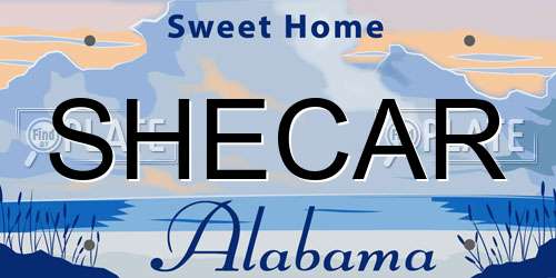 SHECAR Alabama License Plate