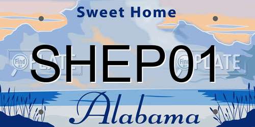 SHEP01 Alabama License Plate