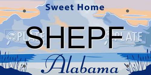 SHEPF Alabama License Plate